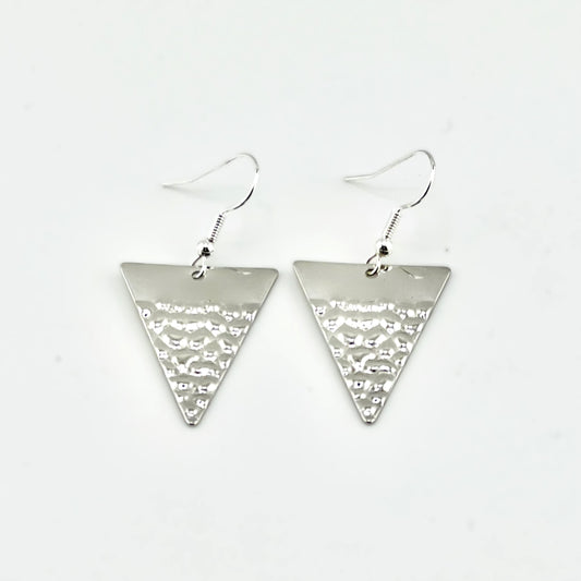 E2606 Silver Tone Triangle