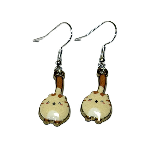 E2629 Cream/Brown Enamel Cat