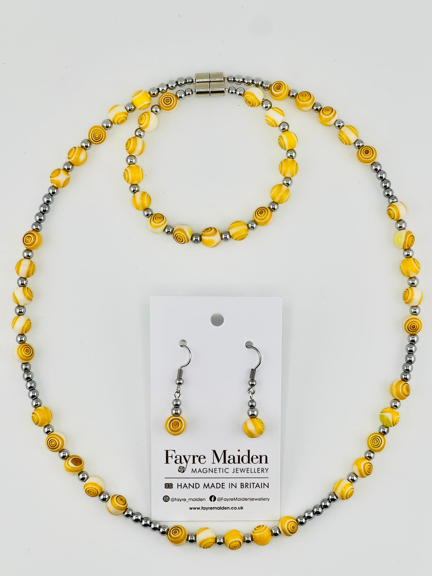 S1312 Yellow Millefiori Swirls