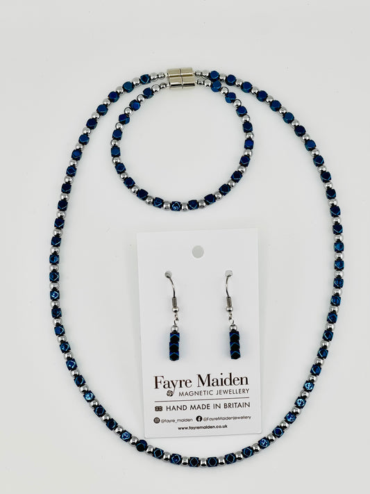 S1316 Blue/Silver Haematite